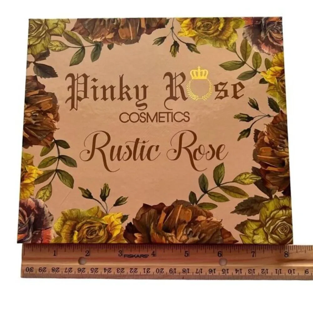 PINKY ROSE COSMETICS RUSTIC ROSE 30 COLORS EYESHADOW PALETTE CRUELTY FREE 1.58oz